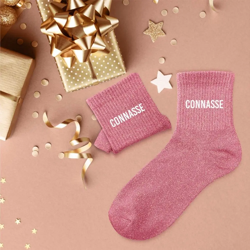 Chaussettes paillettes Connasse – Taille unique 36–42