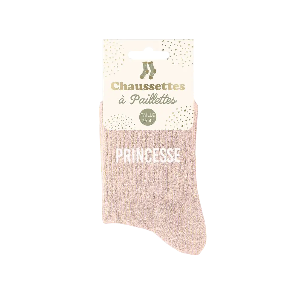 Chaussettes paillettes Princesse – Taille unique 36–42