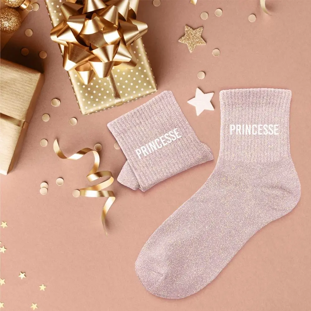 Chaussettes paillettes Princesse – Taille unique 36–42
