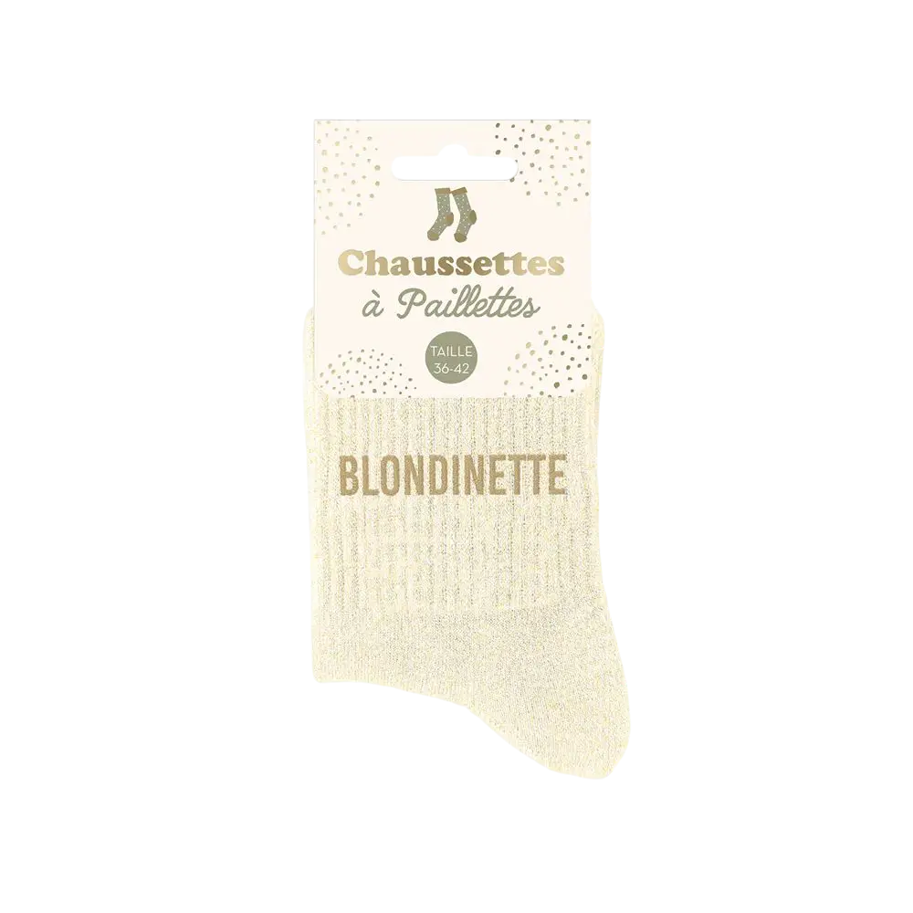 Chaussettes paillettes blondinette – Taille unique 36–42