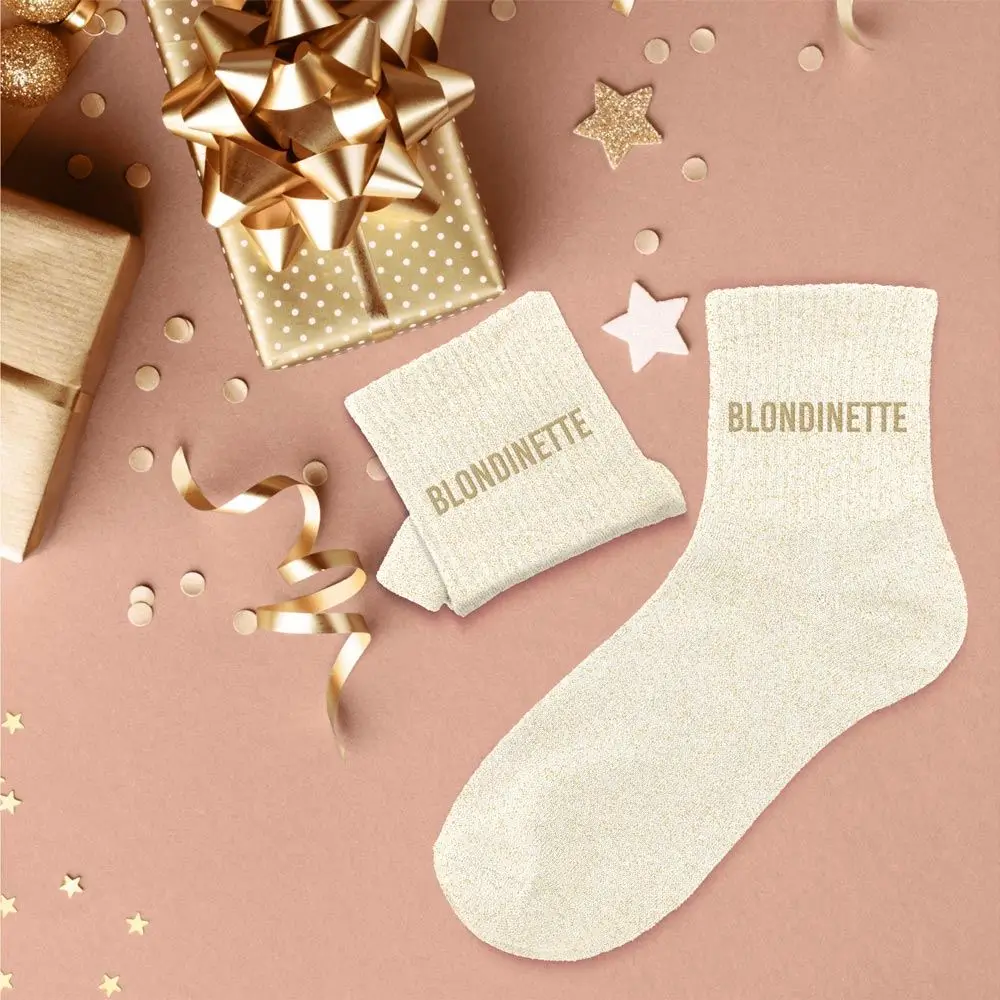 Chaussettes paillettes blondinette – Taille unique 36–42