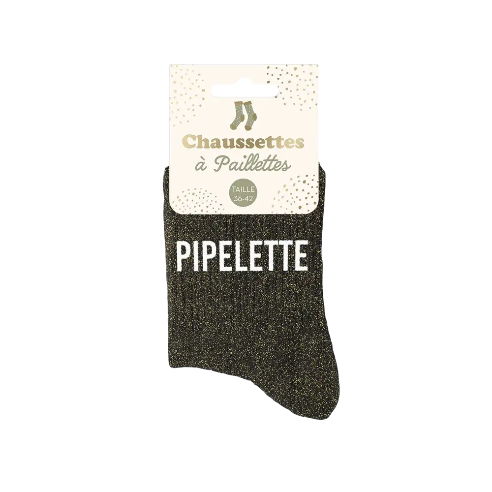 Chaussettes paillettes Pipelette – Taille unique 36–42