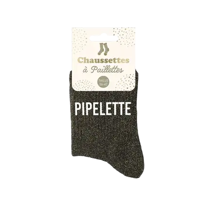 Chaussettes paillettes Pipelette – Taille unique 36–42