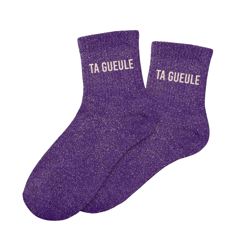 Chaussettes paillettes Ta Gueule – Taille unique 36–42