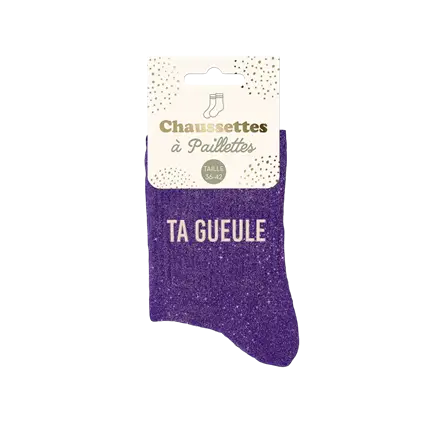 Chaussettes paillettes Ta Gueule – Taille unique 36–42