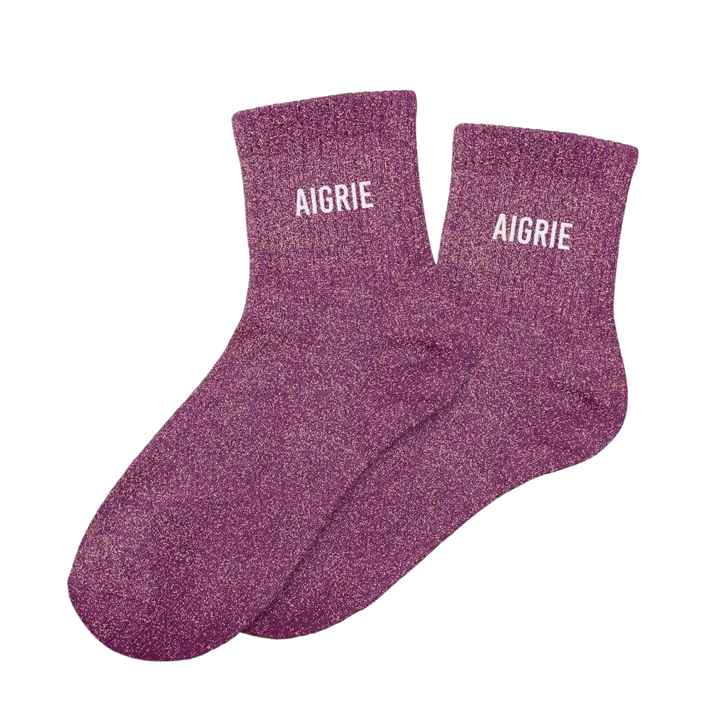 Chaussettes paillettes aigrie – Taille unique 36–42