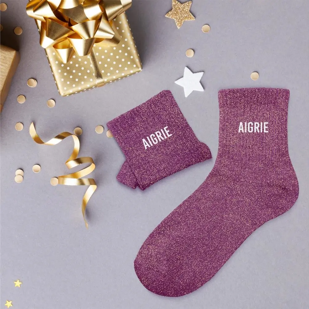 Chaussettes paillettes aigrie – Taille unique 36–42