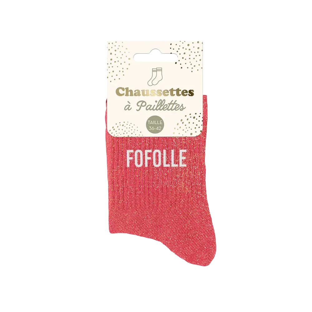 Chaussettes paillettes Fofolle – Taille unique 36–42