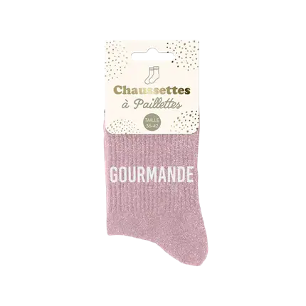 Chaussettes paillettes gourmande – Taille unique 36–42