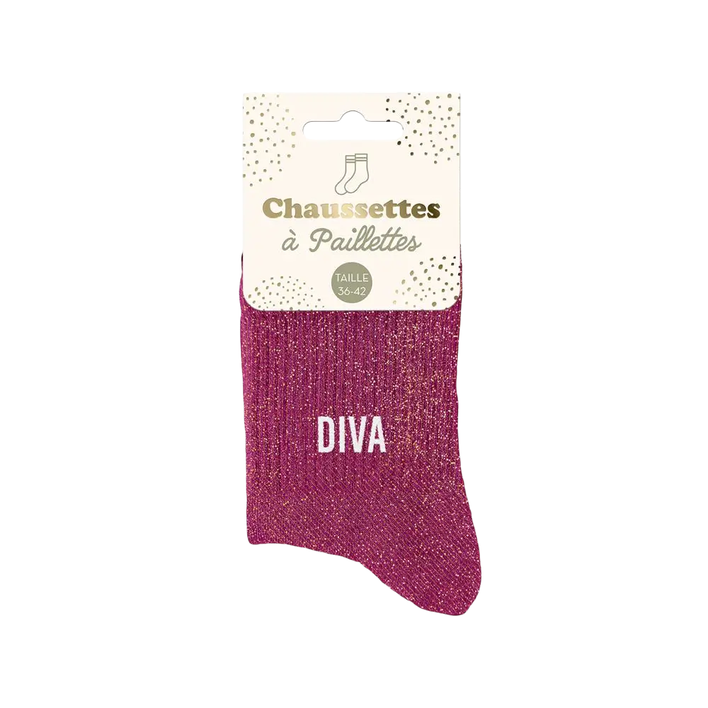 Chaussettes paillettes Diva – Taille unique 36–42