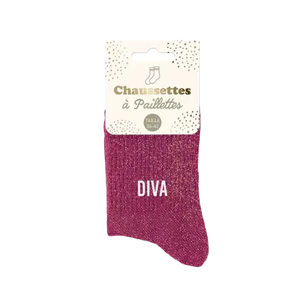 Chaussettes paillettes Diva – Taille unique 36–42
