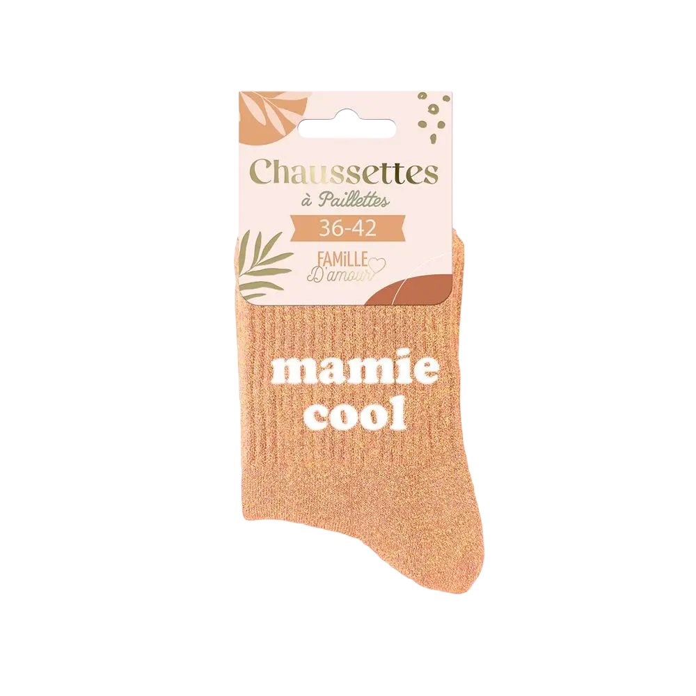 Chaussettes paillettes Mamie Cool – Taille unique 36–42