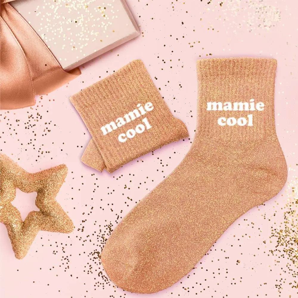 Chaussettes paillettes Mamie Cool – Taille unique 36–42