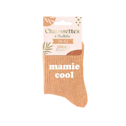 Chaussettes paillettes Mamie Cool – Taille unique 36–42