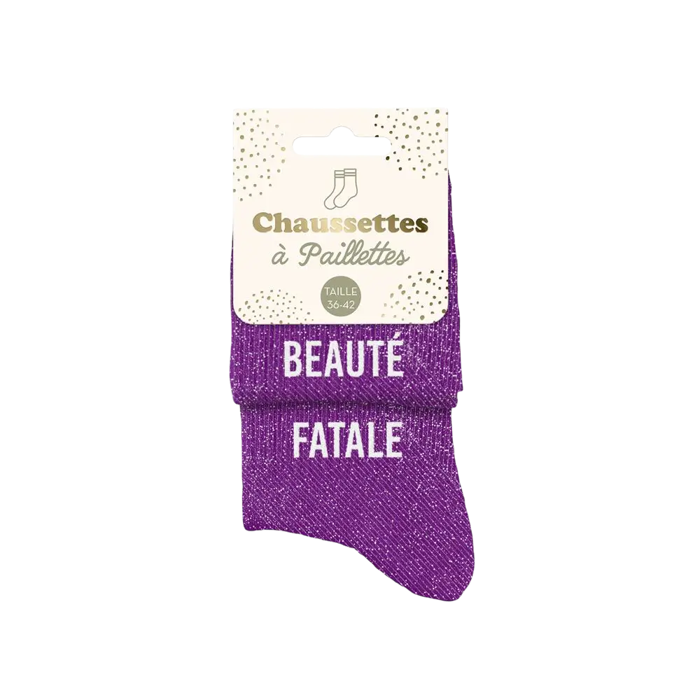 Chaussettes paillettes duo Beaute Fatale – Taille unique 36–42