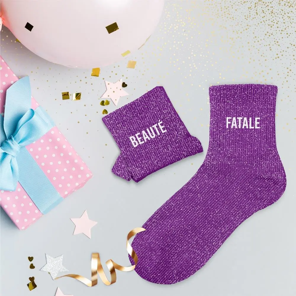 Chaussettes paillettes duo Beaute Fatale – Taille unique 36–42