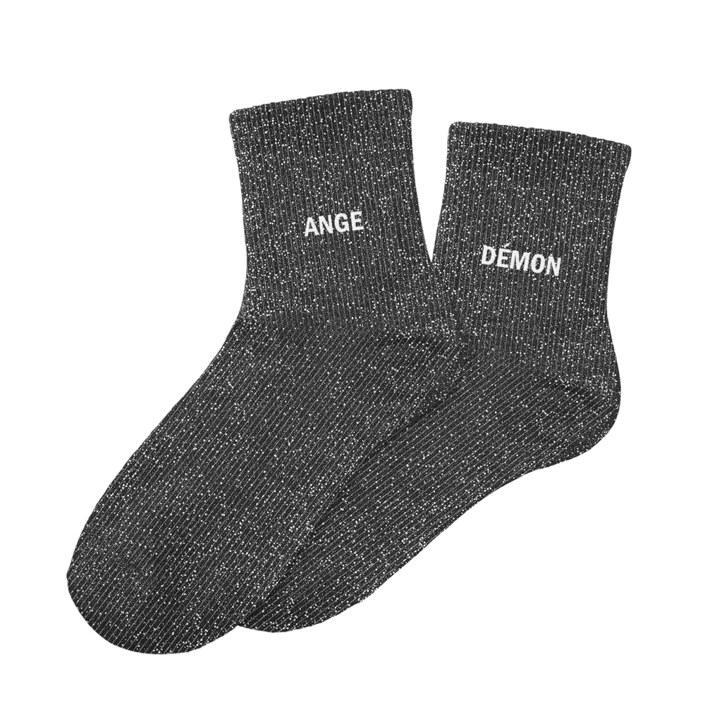 Chaussettes paillettes duo ange demon – Taille unique 36–42