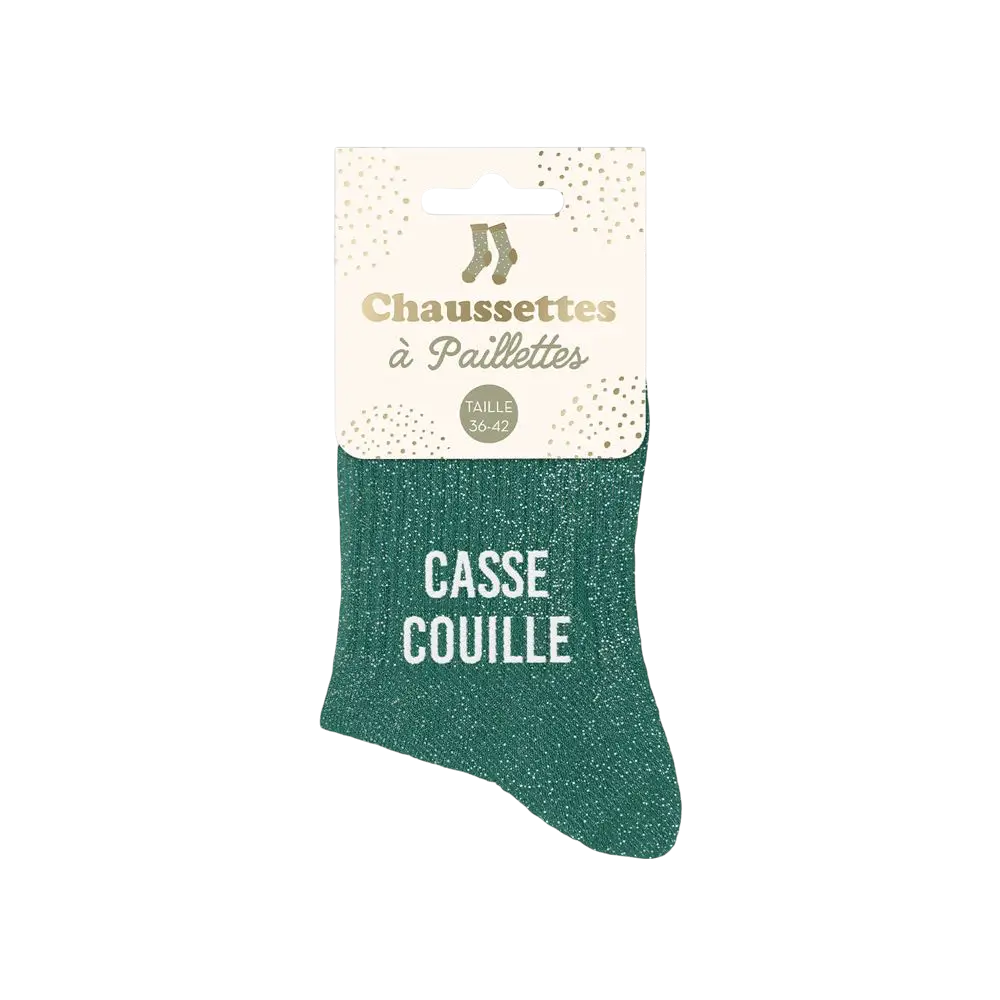 Chaussettes paillettes casse couille – Taille unique 36–42