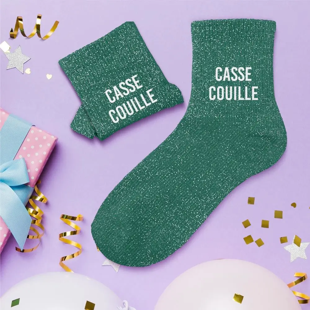 Chaussettes paillettes casse couille – Taille unique 36–42
