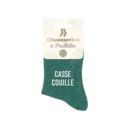 Chaussettes paillettes casse couille – Taille unique 36–42