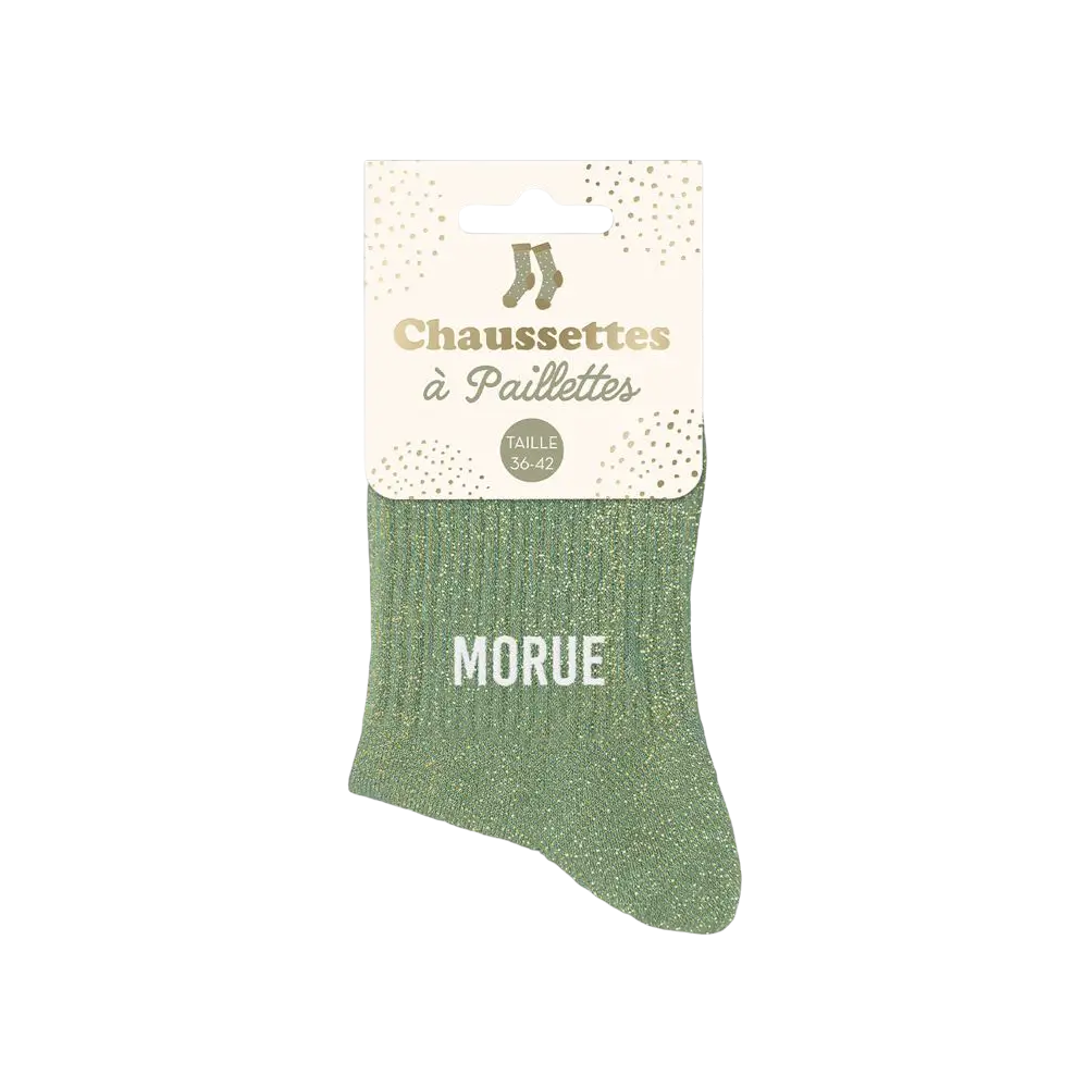 Chaussettes paillettes Morue – Taille unique 36–42