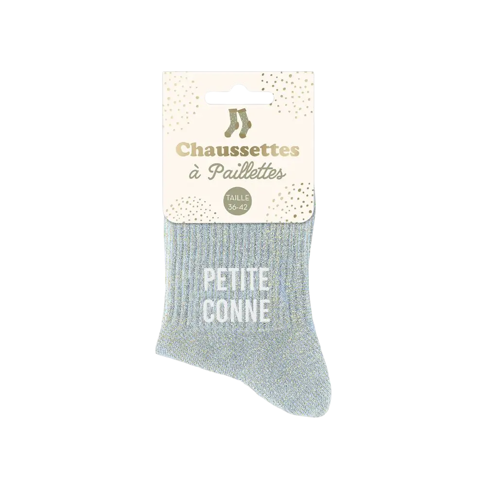Chaussettes paillettes Petite Conne – Taille unique 36–42