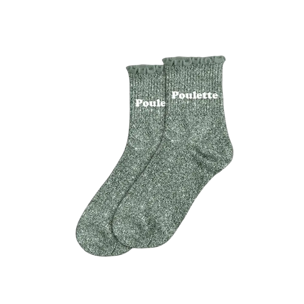 Chaussettes feston Paillettes Poulette– Taille unique 36–42