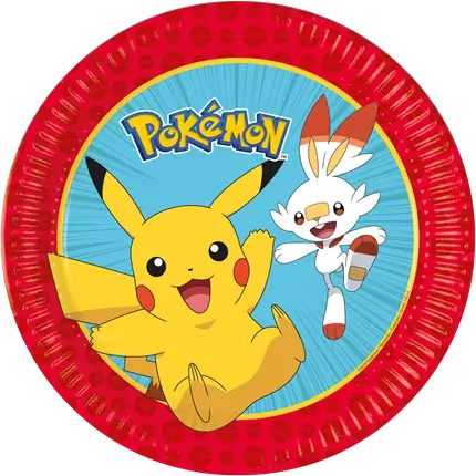 Assiette en carton Pokémon ø23cm - Lot de 8