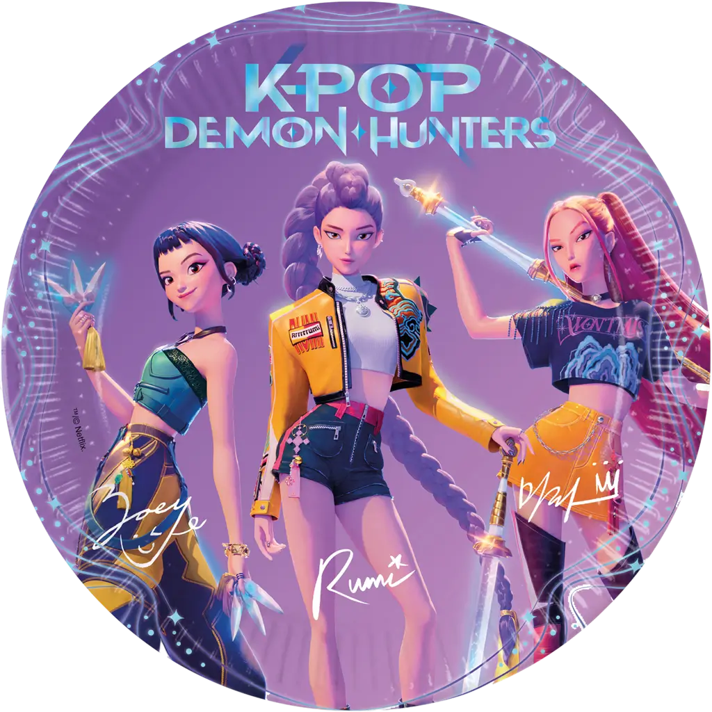Assiette en carton K-POP Demon Hunters ø23cm - Lot de 8