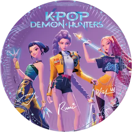 Assiette en carton K-POP Demon Hunters ø23cm - Lot de 8