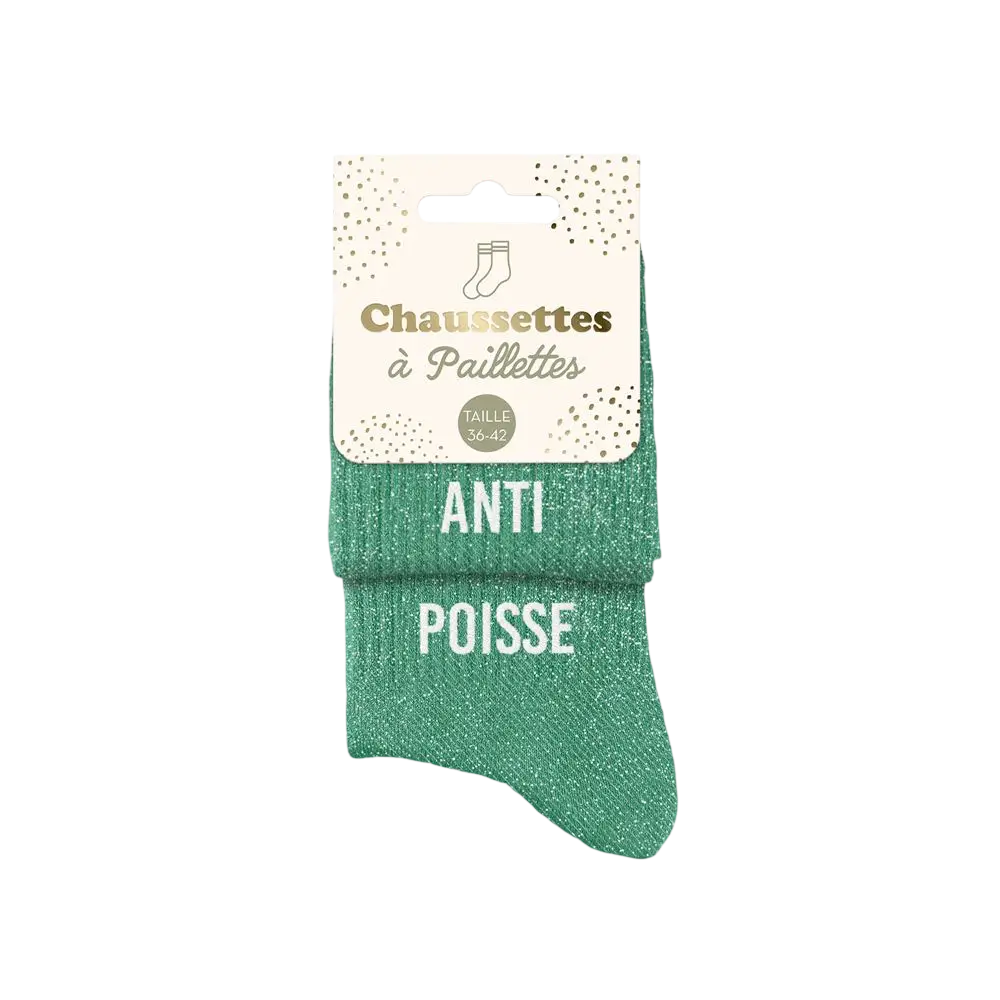 Chaussettes Paillettes Duo Anti Poisse – Taille Unique 36–42