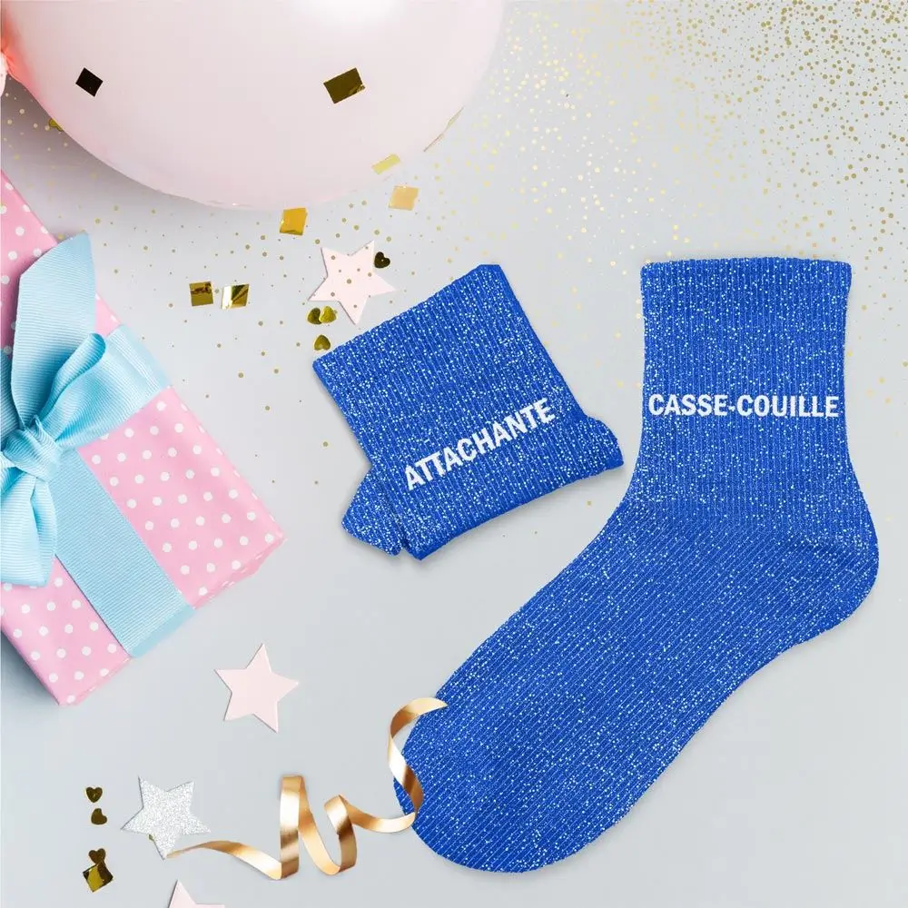 Chaussettes Paillettes Duo Attachante Casse-Couille – Taille Unique 36–42