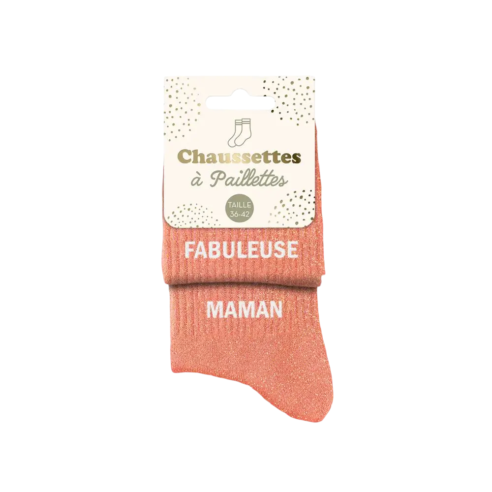 Chaussettes Paillettes Duo Fabuleuse Maman – Taille Unique 36–42