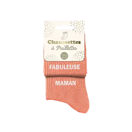 Chaussettes Paillettes Duo Fabuleuse Maman – Taille Unique 36–42