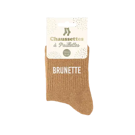 Chaussettes Paillettes Brunette – Taille Unique 36–42