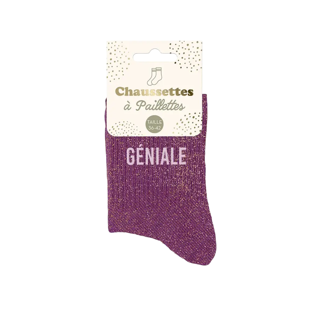 Chaussettes Paillettes Géniale – Taille Unique 36–42