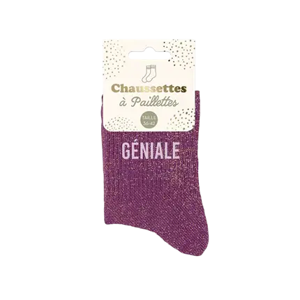 Chaussettes Paillettes Géniale – Taille Unique 36–42