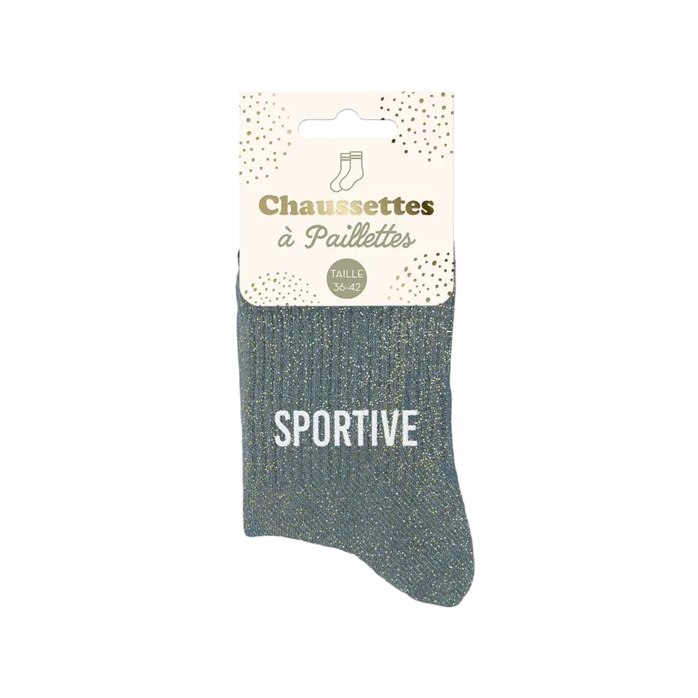 Chaussettes Paillettes Sportive – Taille Unique 36–42