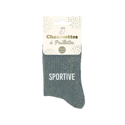 Chaussettes Paillettes Sportive – Taille Unique 36–42