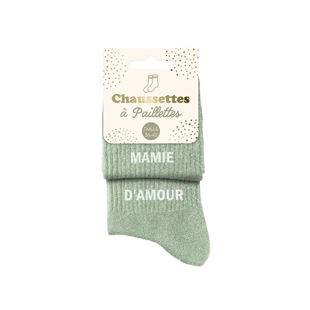 Chaussettes Paillettes Duo Mamie d’Amour – Taille Unique 36–42