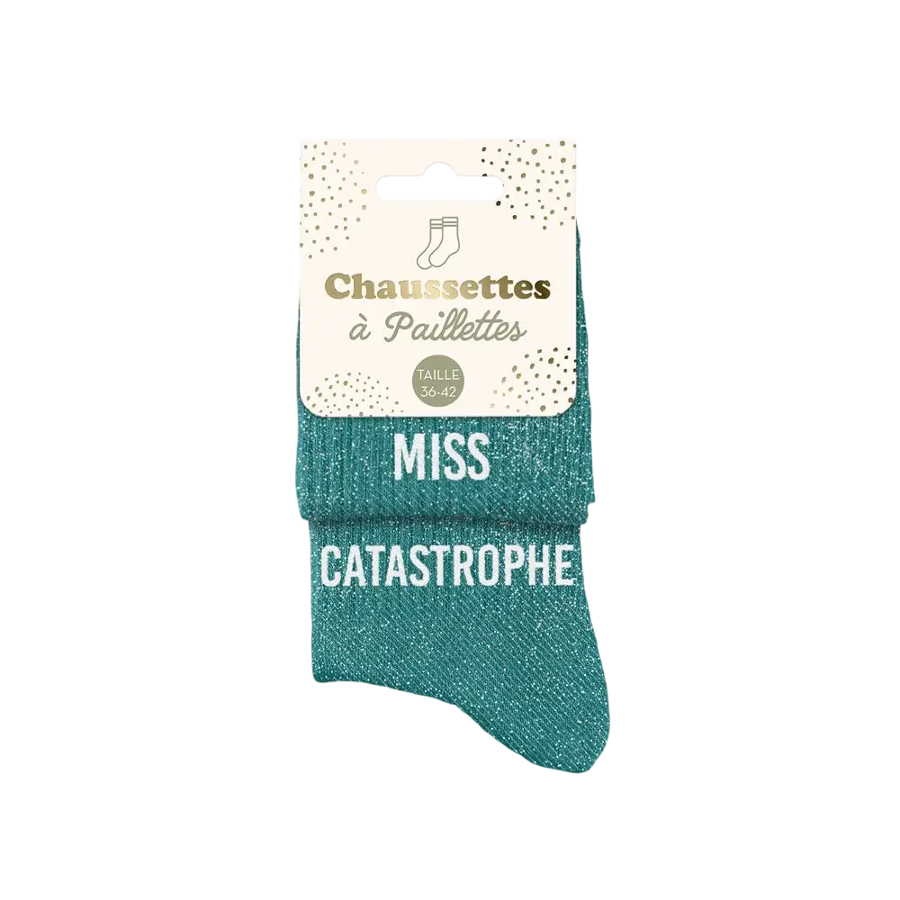 Chaussettes Paillettes Duo Miss Catastrophe – Taille Unique 36–42