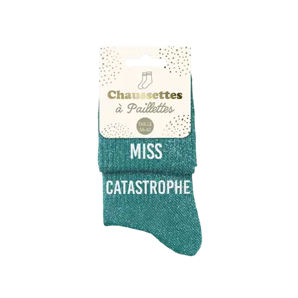 Chaussettes Paillettes Duo Miss Catastrophe – Taille Unique 36–42