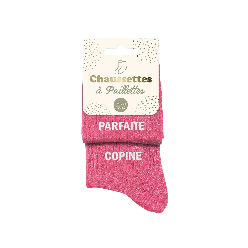 Chaussettes Paillettes Duo Parfaite Copine – Taille Unique 36–42