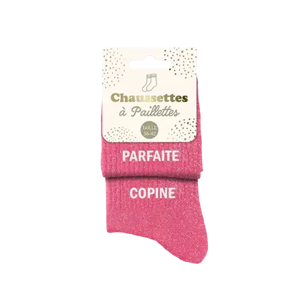 Chaussettes Paillettes Duo Parfaite Copine – Taille Unique 36–42
