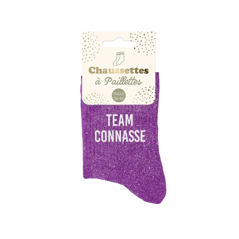 Chaussettes Paillettes Team Connasse – Taille Unique 36–42