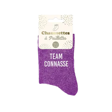 Chaussettes Paillettes Team Connasse – Taille Unique 36–42