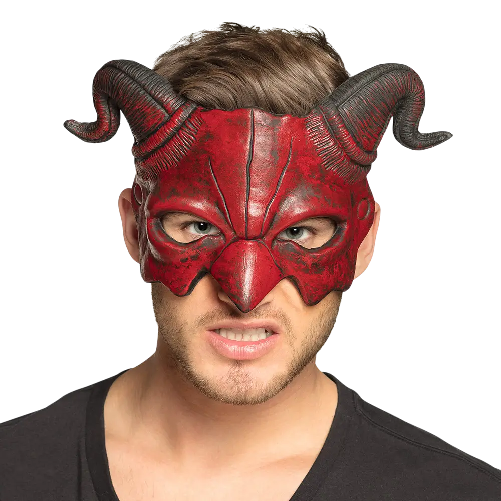 Demi-masque Démon avec cornes