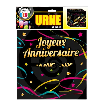 Urne Joyeux Anniversaire Noire