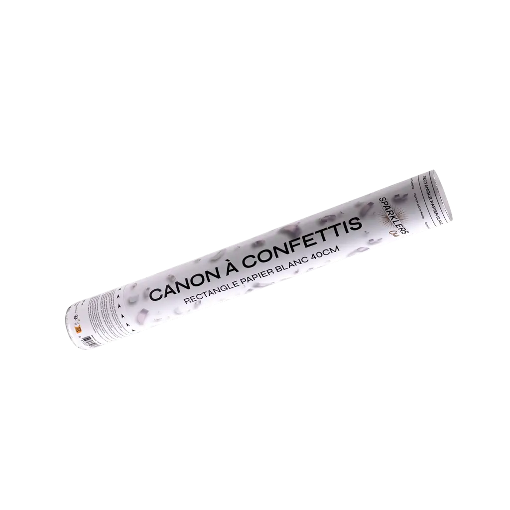 Canons confettis 40cm Blanc