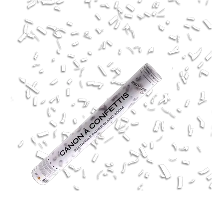 Canons confettis 40cm Blanc